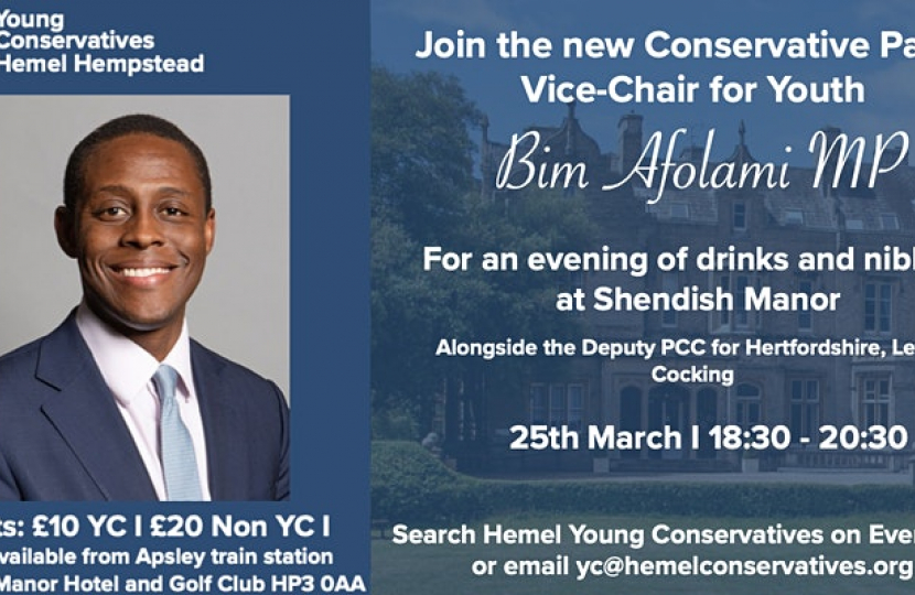 HHCA YC Evening wit Bim Afolami MP at Shendish Manor