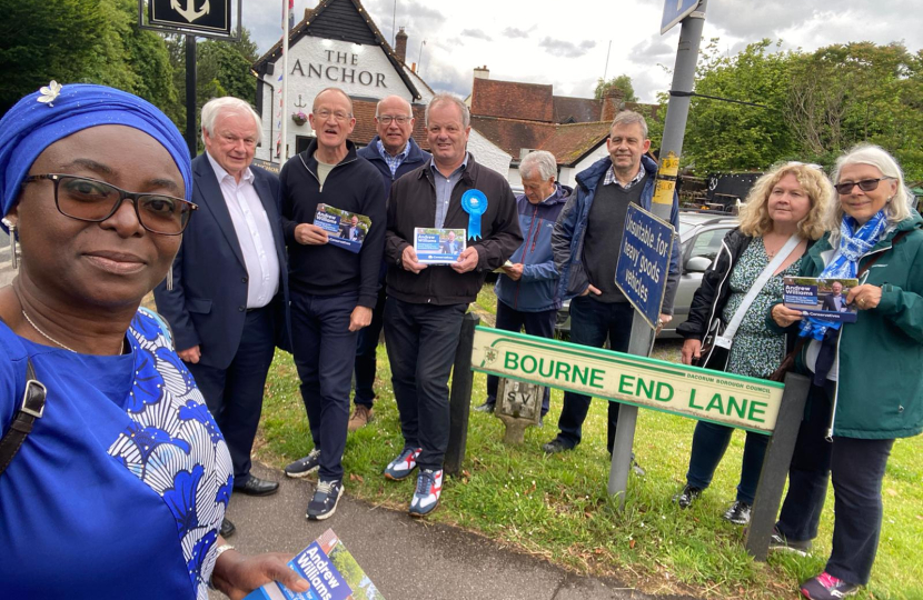 Andrew Williams with a canvassing team in Bourne End