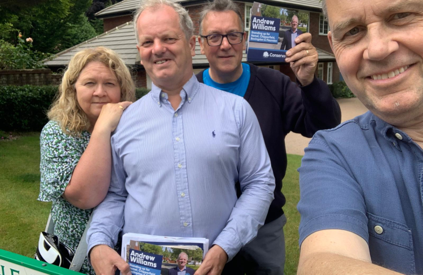 Andrew Williams and canvassing team in Box Lane area