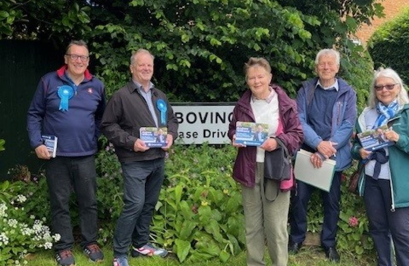 Andrew Williams with a canvassing team in Bovingdon