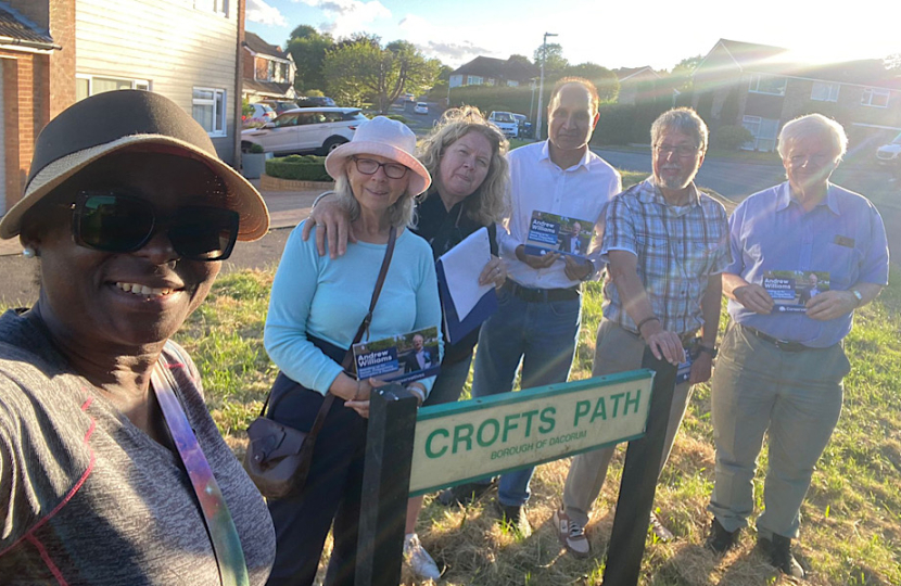 Andrew Williams and canvassing team in Leverstock Green