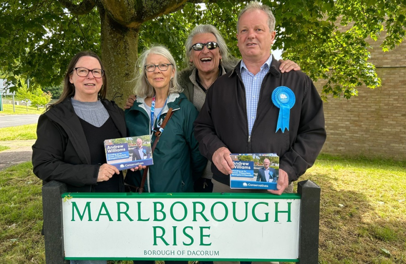 Andrew Williams with local councillors in Grovehill