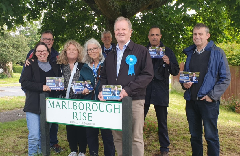 Andrew Williams with a canvassing team in Grovehill