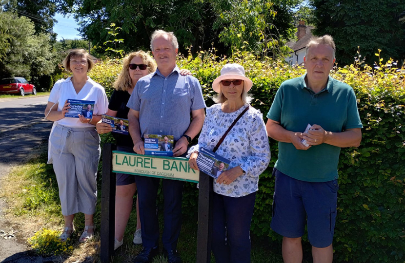 Andrew Williams with a canvassing team in Felden