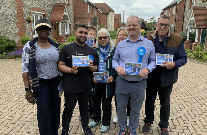 Andrew Williams and canvassing team in Oakhill Close