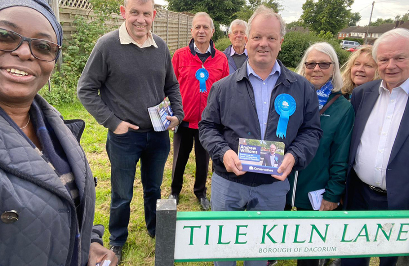 Andrew Williams and canvassing team in Tile Kiln Lane