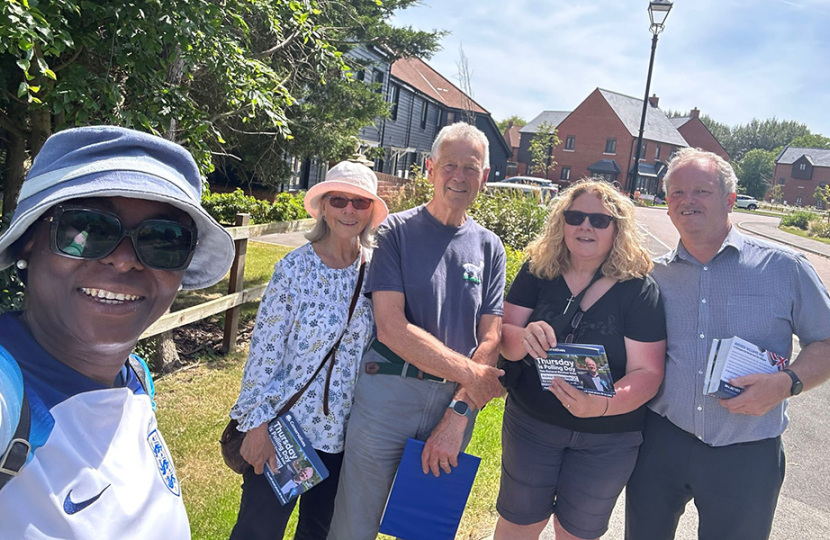 Andrew Williams with a canvassing team in Westbrook Moorings