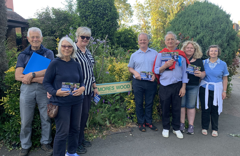 Andrew Williams and canvassing team in Whitmores Wood off Wood Lane End