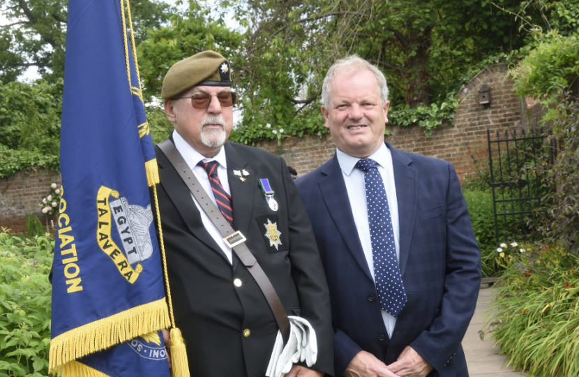 Andrew Williams at the Armed Forces Day flag raising in the walled garden, Gadebridge Park