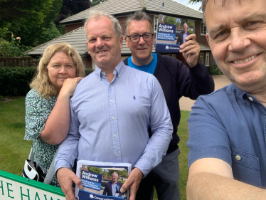 Andrew Williams and canvassing team in Box Lane area