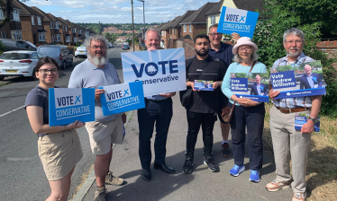 Andrew Williams and canvassing team in Belmont Road