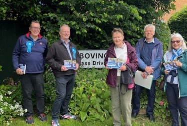 Andrew Williams with a canvassing team in Bovingdon