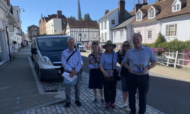 Andrew Williams with a canvassing team in the High Street