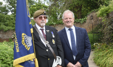 Andrew Williams at the Armed Forces Day flag raising in the walled garden, Gadebridge Park